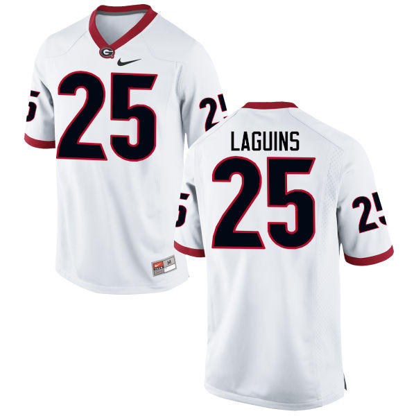 Men Georgia Bulldogs #25 Jaleel Laguins College Football Jerseys-White